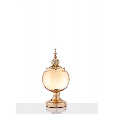 ΓΥΑΛΙΝΗ ΧΡΥΣΗ ΦΟΝΤΑΝΙΕΡΑ ΜΕ ΚΑΠΑΚΙ Φ16.5x24cm