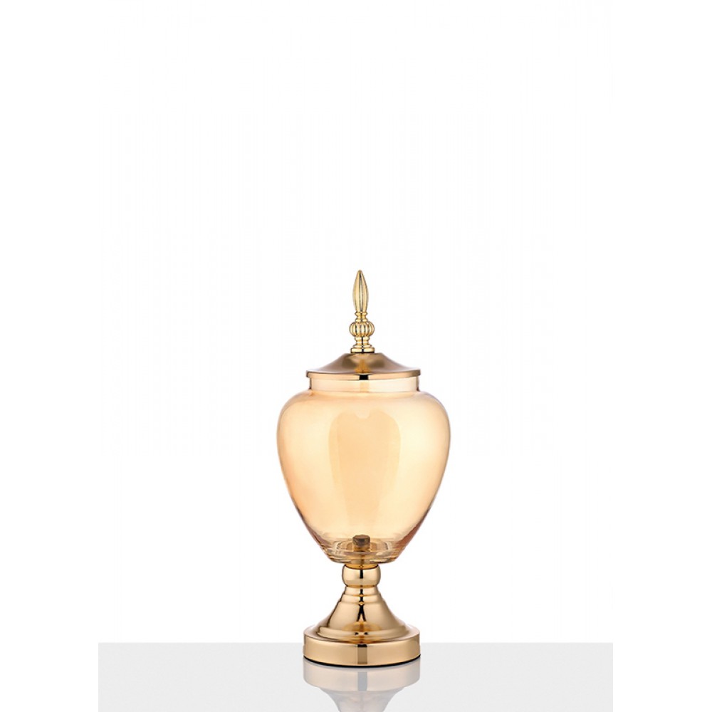 ΓΥΑΛΙΝΗ ΧΡΥΣΗ ΦΟΝΤΑΝΙΕΡΑ ΜΕ ΚΑΠΑΚΙ Φ17x36cm 