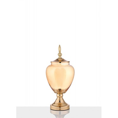 ΓΥΑΛΙΝΗ ΧΡΥΣΗ ΦΟΝΤΑΝΙΕΡΑ ΜΕ ΚΑΠΑΚΙ Φ17x36cm