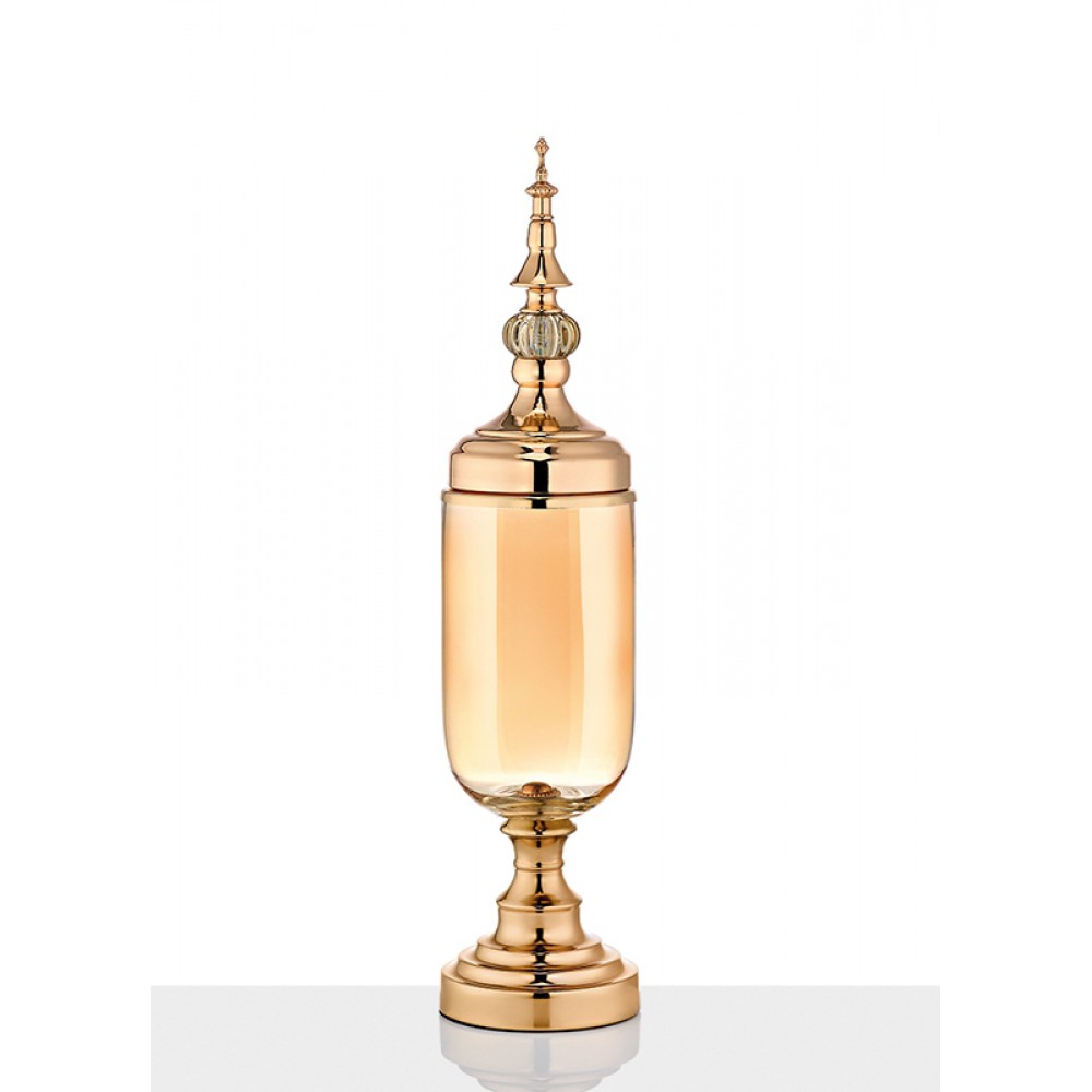 ΓΥΑΛΙΝΗ ΧΡΥΣΗ ΦΟΝΤΑΝΙΕΡΑ ΜΕ ΚΑΠΑΚΙ Φ13x54cm 