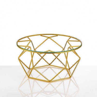 ΤΟΥΡΤΙΕΡΑ ΓΥΑΛΙΝΗ ΜΕ ΜΕΤΑΛΛΙΚΗ ΧΡΥΣΗ ΒΑΣΗ Φ30.5Χ15.5Υ