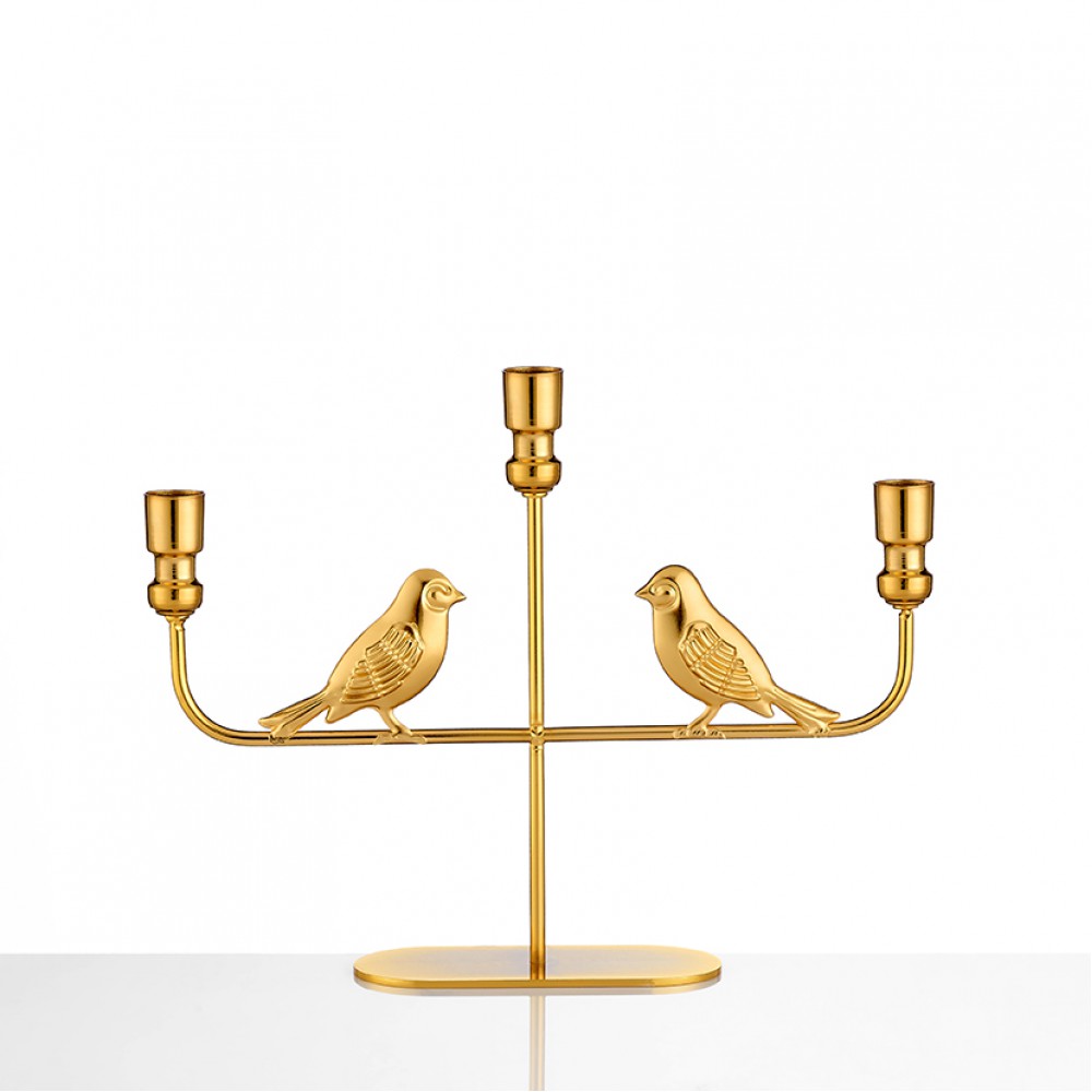 ΚΗΡΟΠΗΓΙΟ ΜΕΤΑΛΛΙΚΟ ΧΡΥΣΟ ΤΡΙΚΕΡΟ BIRDS 30Χ24Υ 
