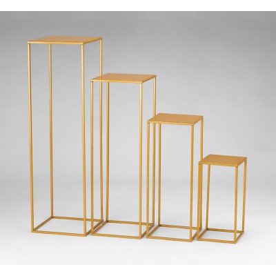 ΜΕΤΑΛΛΙΚΕΣ ΑΝΘΟΣΤΗΛΕΣ ΧΡΥΣΕΣ ΤΕΤΡΑΓΩΝΕΣ ΣΕΤ 4 ΤΜΧ 30Χ100 27Χ80 24Χ60 20X40CM