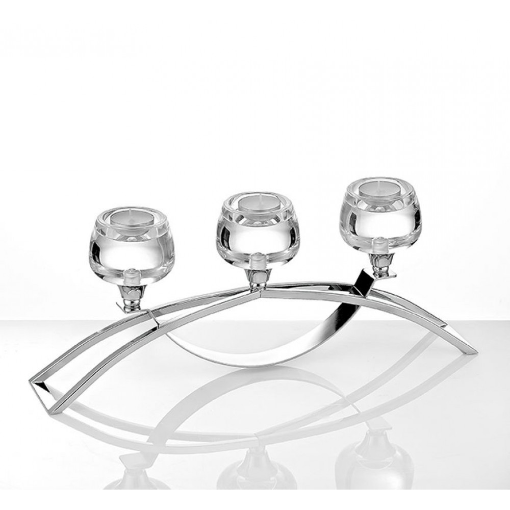 ΚΗΡΟΠΗΓΙΟ ΚΡΥΣΤΑΛΛΙΝΟ & INOX ΤΡΙΚΕΡΟ 42X16CM 