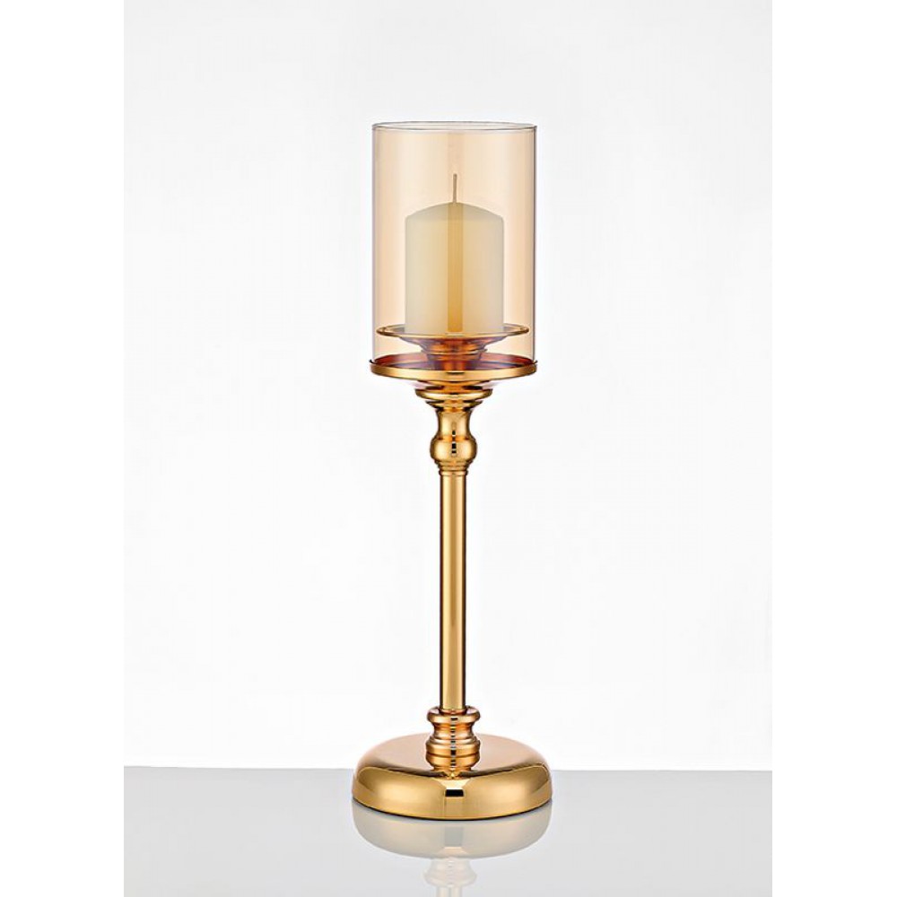 ΚΗΡΟΠΗΓΙΟ ΧΡΥΣΟ ΜΕΤΑΛΛΙΚΟ ΜΕ ΓΥΑΛΙ Φ12X41CM 