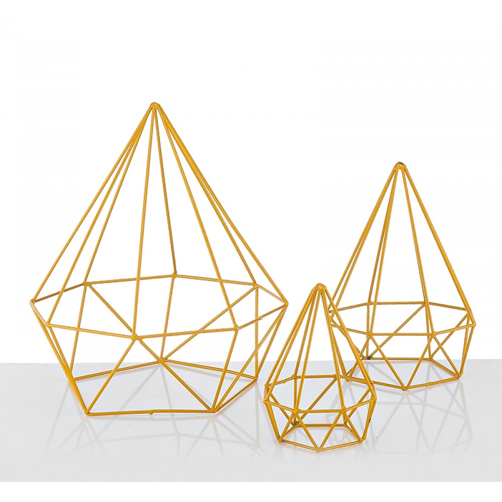 ΜΕΤΑΛΛΙΚΑ ΔΙΑΚΟΣΜΗΤΙΚΑ ΡΟΜΒΟΙ ΧΡΥΣΑ ΣΕΤ/3 34x40cm 21x30cm 14x20cm 