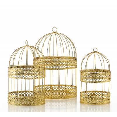 ΚΛΟΥΒΙΑ ΜΕΤΑΛΛΙΚΑ ΧΡΥΣΑ ΣΕΤ 3 ΤΕΜΑΧΙΩΝ Φ21x32 Φ17x27 Φ14x25cm