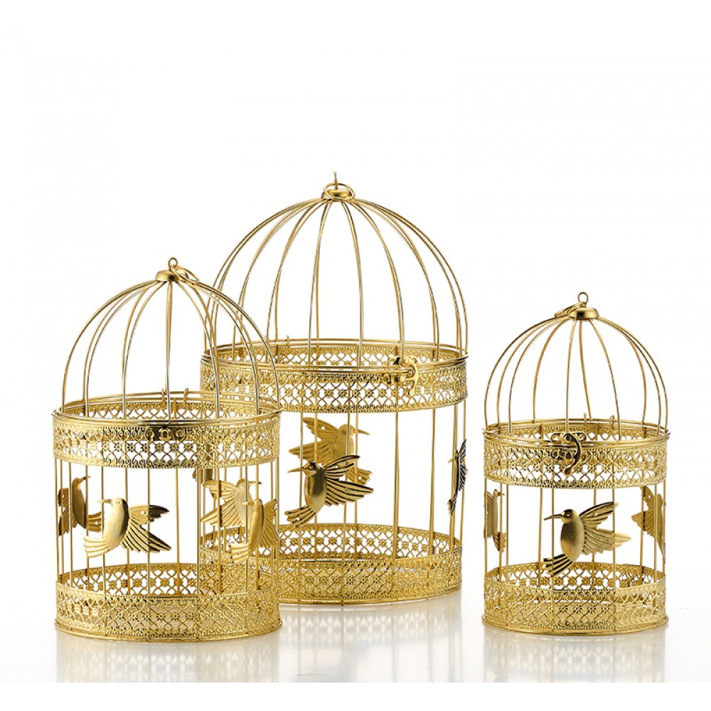 ΚΛΟΥΒΙΑ ΜΕΤΑΛΛΙΚΑ ΧΡΥΣΑ ΣΕΤ/3 Φ21x32 Φ17x27 Φ14x25cm 