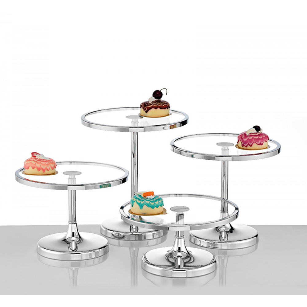 ΤΟΥΡΤΙΕΡΕΣ ΜΕΤΑΛΛΙΚΕΣ ΑΣΗΜΕΝΙΕΣ ΣΕΤ 4 ΤΕΜΑΧΙΩΝ Φ25x28 Φ25x24 Φ25x18 Φ25x12cm 