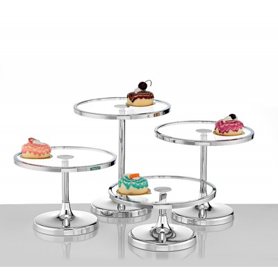 ΤΟΥΡΤΙΕΡΕΣ ΜΕΤΑΛΛΙΚΕΣ ΑΣΗΜΕΝΙΕΣ ΣΕΤ 4 ΤΕΜΑΧΙΩΝ Φ25x28 Φ25x24 Φ25x18 Φ25x12cm