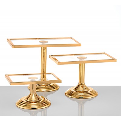 ΤΟΥΡΤΙΕΡΕΣ ΜΕΤΑΛΛΙΚΕΣ ΧΡΥΣΕΣ ΣΕΤ 3 ΤΕΜΑΧΙΩΝ 30x14x21 25x14x16 20x14x11cm