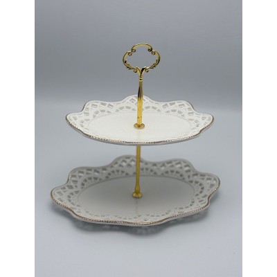 ΕΤΑΖΕΡΑ ΛΕΥΚΗ ΠΟΡΣΕΛΑΝΙΝΗ 2 ΕΠΙΠΕΔΩΝ 26x18x24Y