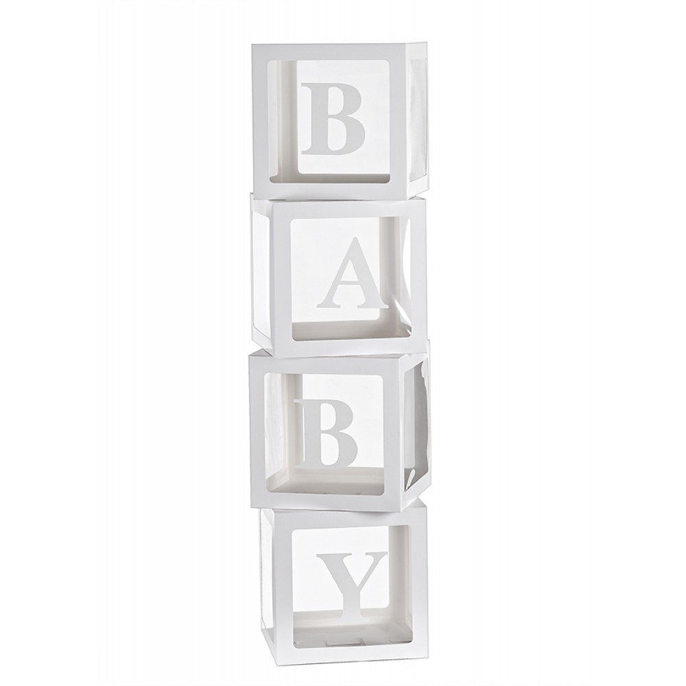 ΚΟΥΤΙΑ ΛΕΥΚΑ ΧΑΡΤΙΝΑ "BABY" ΣΕΤ 4 ΤΕΜΑΧΙΩΝ 30x30x30cm ΤΟ ΚΑΘΕ ΤΕΜΑΧΙΟ 