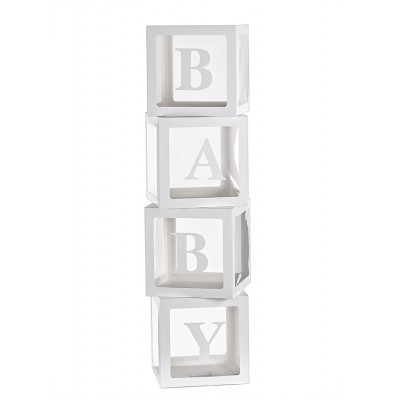 ΚΟΥΤΙΑ ΛΕΥΚΑ ΧΑΡΤΙΝΑ "BABY" ΣΕΤ 4 ΤΕΜΑΧΙΩΝ 30x30x30cm ΤΟ ΚΑΘΕ ΤΕΜΑΧΙΟ