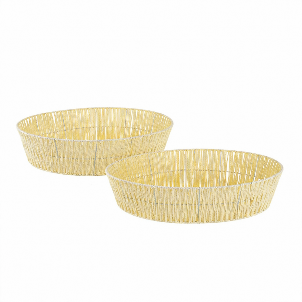 ΚΑΛΑΘΙΑ RATTAN ΟΒΑΛ ΣΕΤ 2 ΤΕΜΑΧΙΩΝ 49X43X37cm 