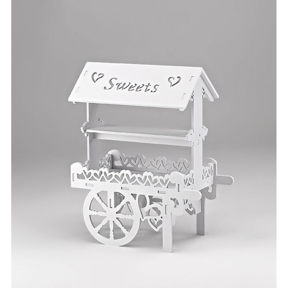 ΞΥΛΙΝΟ ΔΙΑΚΟΣΜΗΤΙΚΟ ΚΑΡΟΤΣΙ ΓΙΑ ΓΛΥΚΑ ΛΕΥΚΟ 48X26X60CM 