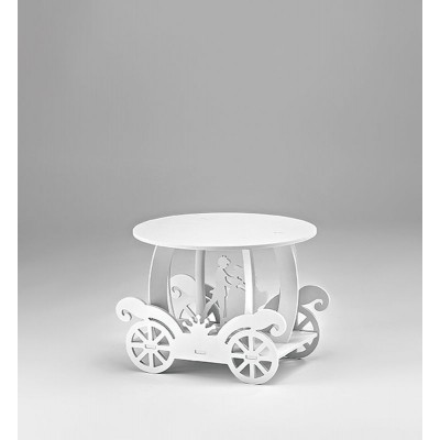 ΞΥΛΙΝΗ ΤΟΥΡΤΙΕΡΑ ΑΜΑΞΑ ΛΕΥΚΗ ΓΑΜΠΡΟΣ-ΝΥΦΗ 40X40X31CM