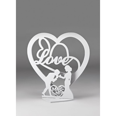 ΞΥΛΙΝΗ ΔΙΑΚΟΣΜΗΤΙΚΗ ΚΑΡΔΙΑ ΛΕΥΚΗ LOVE ΓΑΜΠΡΟΣ ΚΑΙ ΝΥΦΗ 50X20X50CM