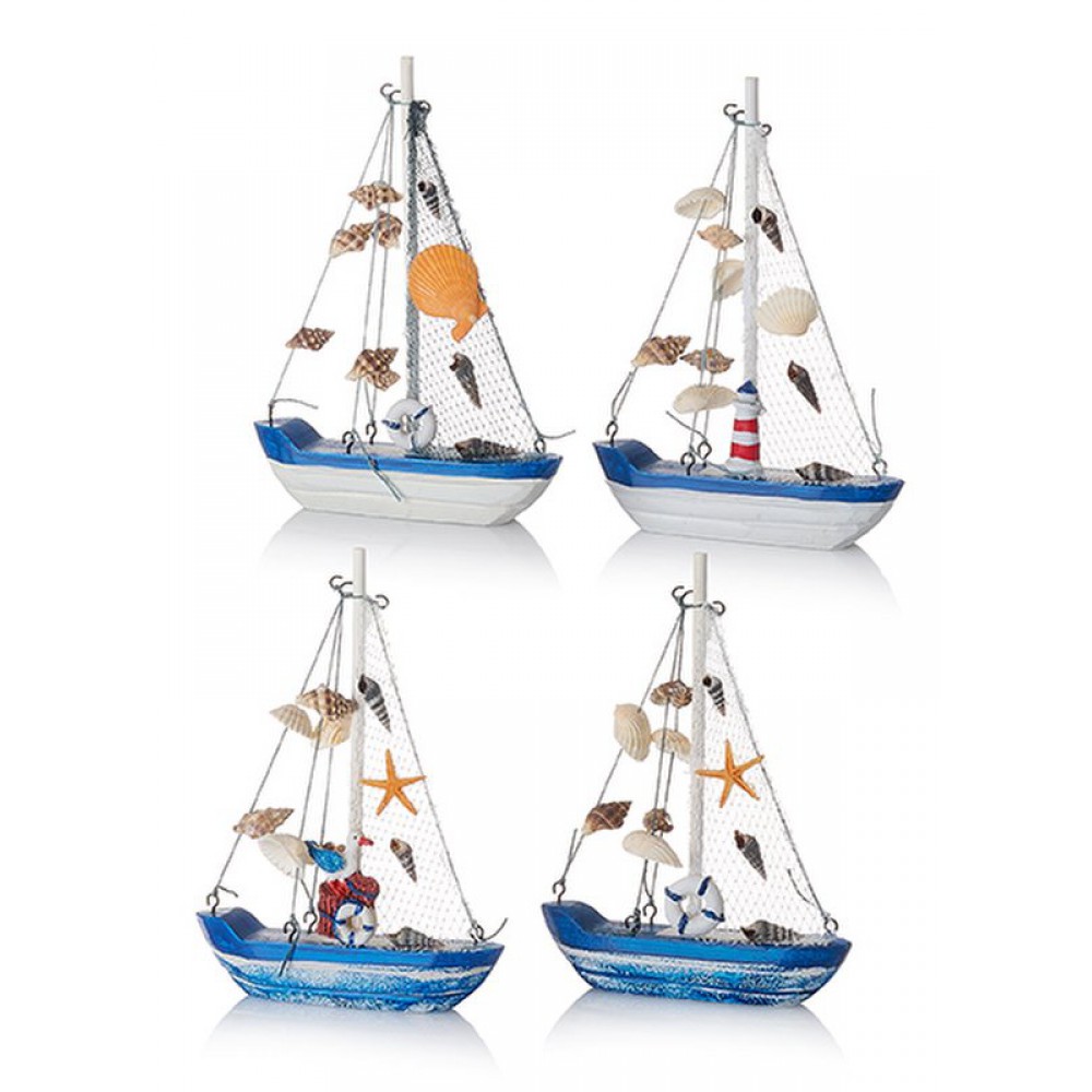 ΔΙΑΚΟΣΜΗΤΙΚΟ ΞΥΛΙΝΟ ΚΑΡΑΒΙ 4 ΣΧΕΔΙΩΝ 14X20CM 