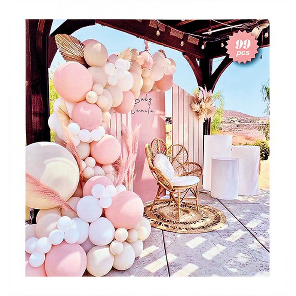 ΜΠΑΛΟΝΙΑ ΛΕΥΚΑ-ΕΚΡΟΥ-ΡΟΖ ΣΕΤ 99 ΤΕΜΑΧΙΩΝ 