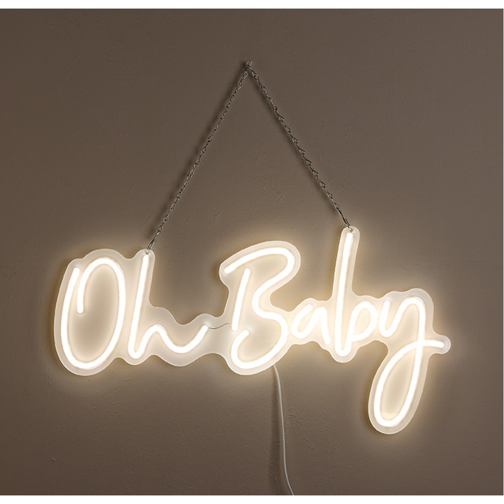 ΔΙΑΚΟΣΜΗΤΙΚΟ ΦΩΤΙΣΤΙΚΟ LED ''Oh Baby'' ΚΡΕΜΑΣΤΟ 60x30cm 