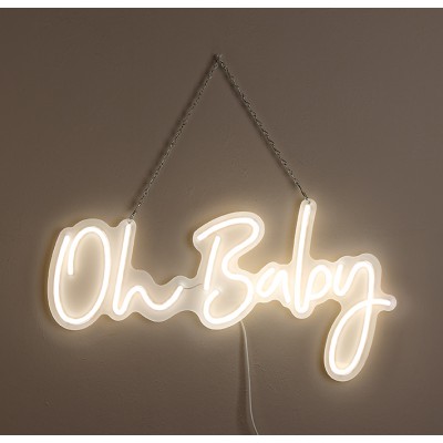 ΔΙΑΚΟΣΜΗΤΙΚΟ ΦΩΤΙΣΤΙΚΟ LED ''Oh Baby'' ΚΡΕΜΑΣΤΟ 60x30cm