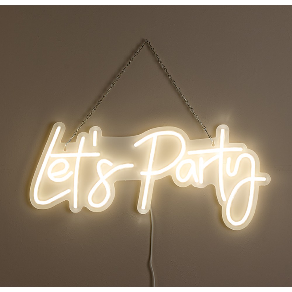 ΔΙΑΚΟΣΜΗΤΙΚΟ ΦΩΤΙΣΤΙΚΟ LED ''Let's Party'' ΚΡΕΜΑΣΤΟ 60x26cm 