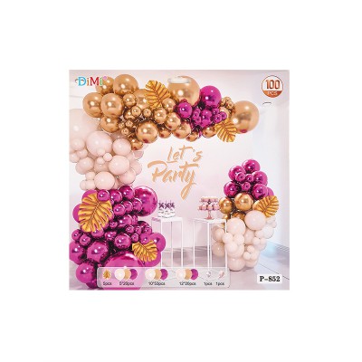 ΜΠΑΛΟΝΙΑ ΦΟΥΞΙΑ-ΧΡΥΣΑ-ΛΕΥΚΑ ΣΕΤ 100 ΤΕΜΑΧΙΩΝ