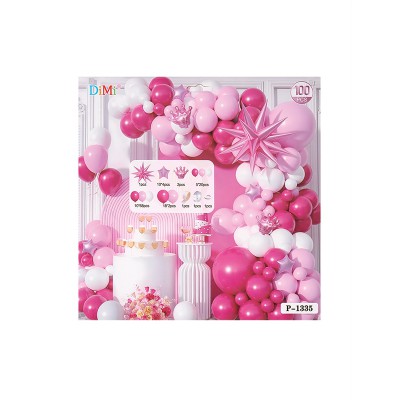 ΜΠΑΛΟΝΙΑ ΡΟΖ-ΦΟΥΞΙΑ-ΛΕΥΚΑ ΣΕΤ 100 ΤΕΜΑΧΙΩΝ