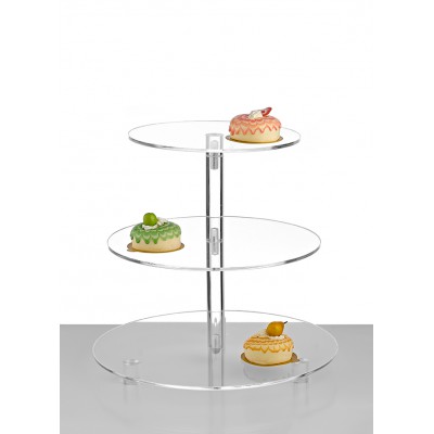 ΕΤΑΖΕΡΑ PLEXIGLASS ΣΤΡΟΓΓΥΛΗ 3 ΕΠΙΠΕΔΩΝ ⌀35⌀30⌀25x33cm