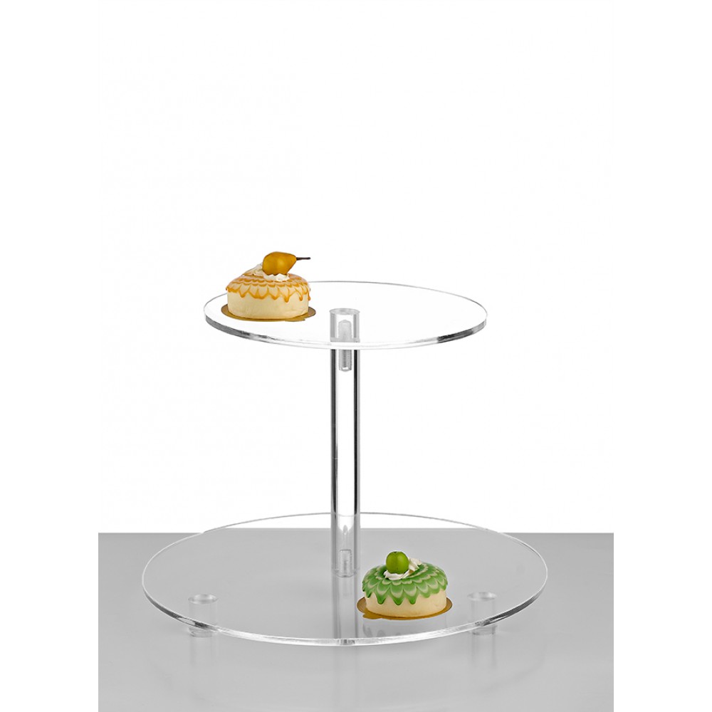 ΕΤΑΖΕΡΑ PLEXIGLASS ΣΤΡΟΓΓΥΛΗ 2 ΕΠΙΠΕΔΩΝ ⌀35⌀24x26cm 
