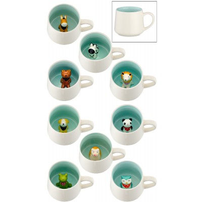 ΚΟΥΠΑ ΠΟΡΣΕΛΑΝΙΝΗ ΜΕ 3D ΖΩΑΚΙ ΣΤΟ ΕΣΩΤΕΡΙΚΟ ΣΕ 9 ΣΧΕΔΙΑ Φ8.5x8cm