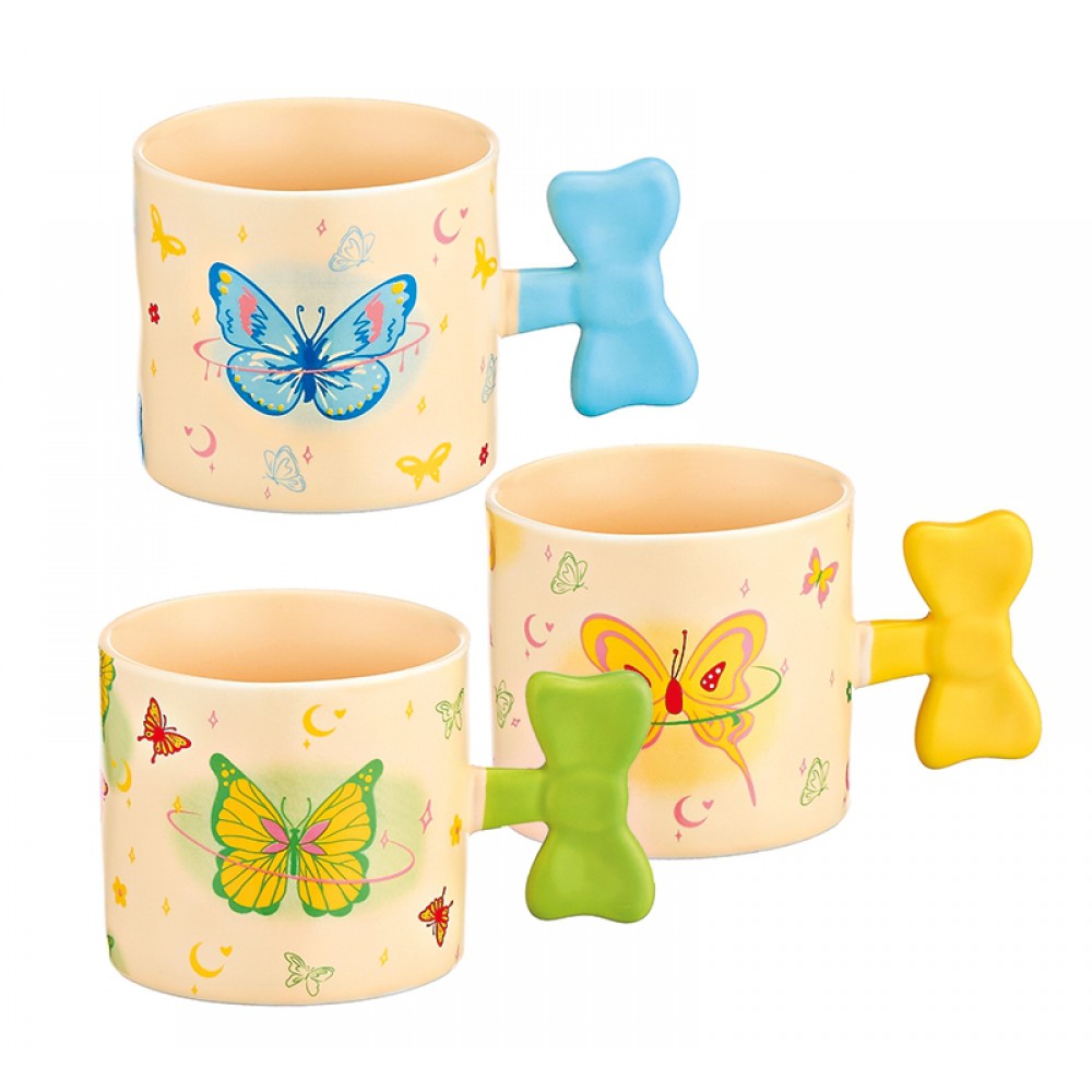 ΚΟΥΠΑ ΠΟΡΣΕΛΑΝΙΝΗ ΠΕΤΑΛΟΥΔΑ ΜΕ ΧΕΡΟΥΛΙ ΦΙΟΓΚΟ 3 ΧΡΩΜΑΤΩΝ Φ8.5x8cm 