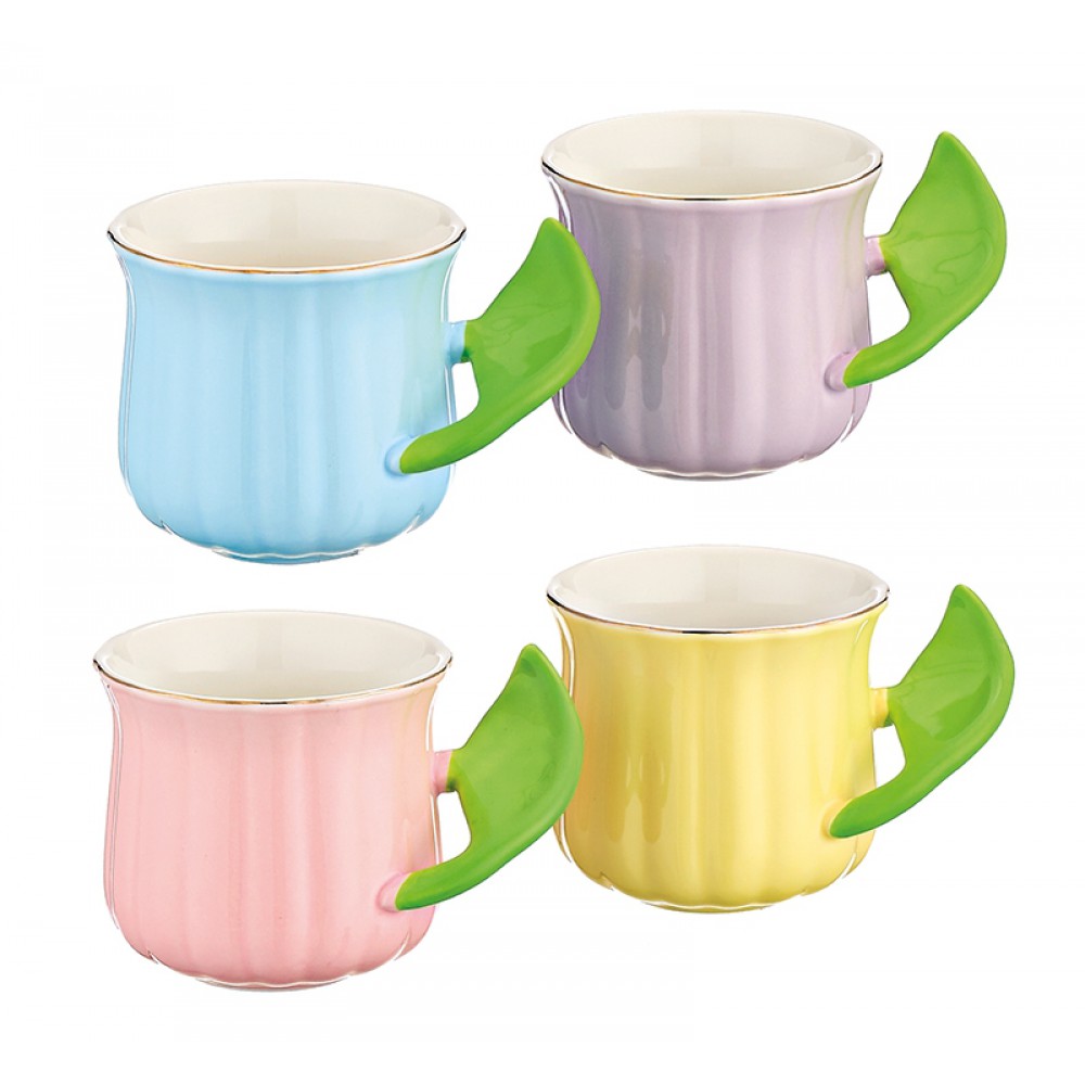 ΚΟΥΠΑ ΠΟΡΣΕΛΑΝΙΝΗ ΑΝΑΓΛΥΦΗ ΜΕ ΧΕΡΟΥΛΙ ΦΥΛΛΟ 4 ΧΡΩΜΑΤΩΝ Φ9x8.5cm 