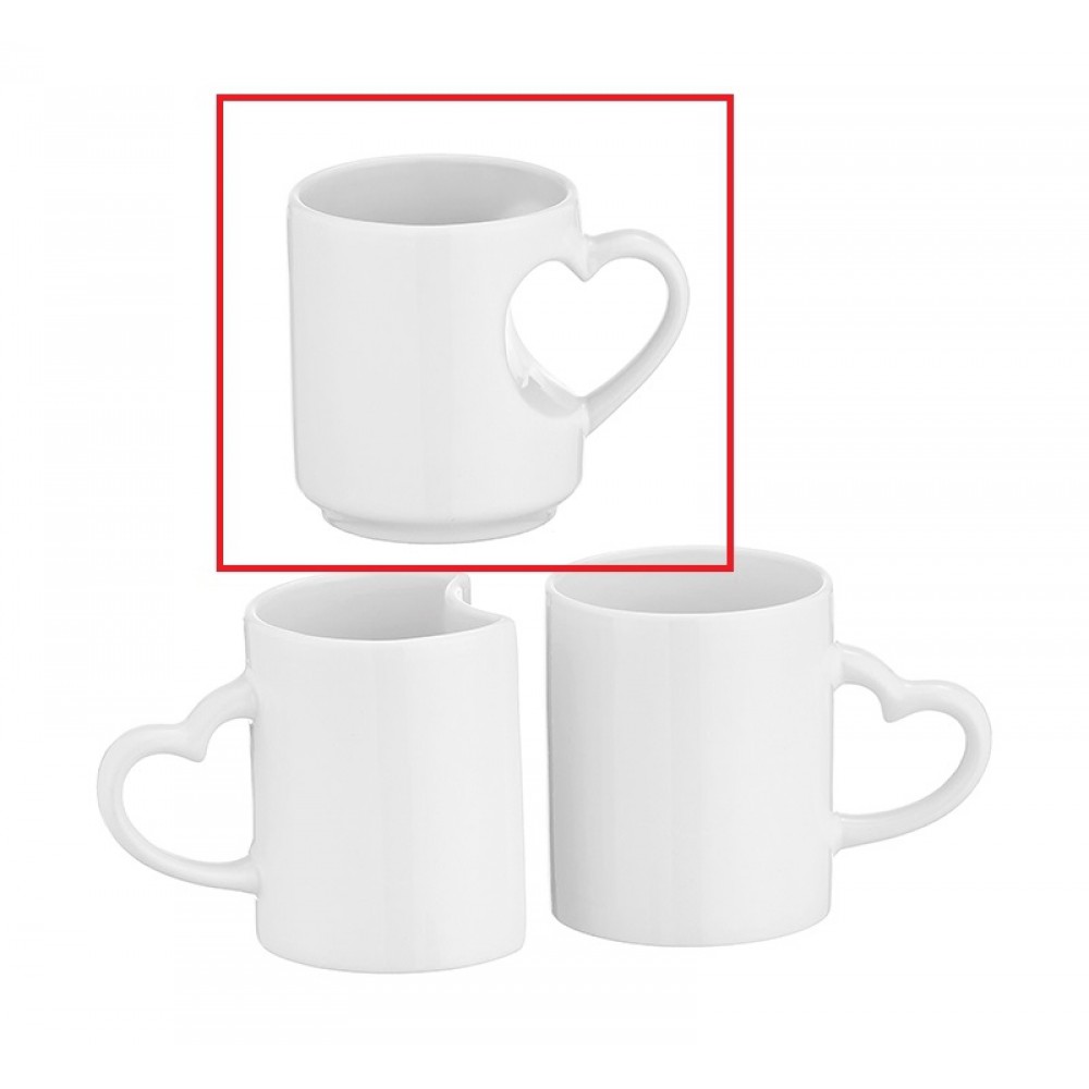 ΚΟΥΠΑ ΠΟΡΣΕΛΑΝΙΝΗ ΛΕΥΚΗ ΜΕ ΧΕΡΟΥΛΙ ΚΑΡΔΙΑ Φ8.5x9.5cm 