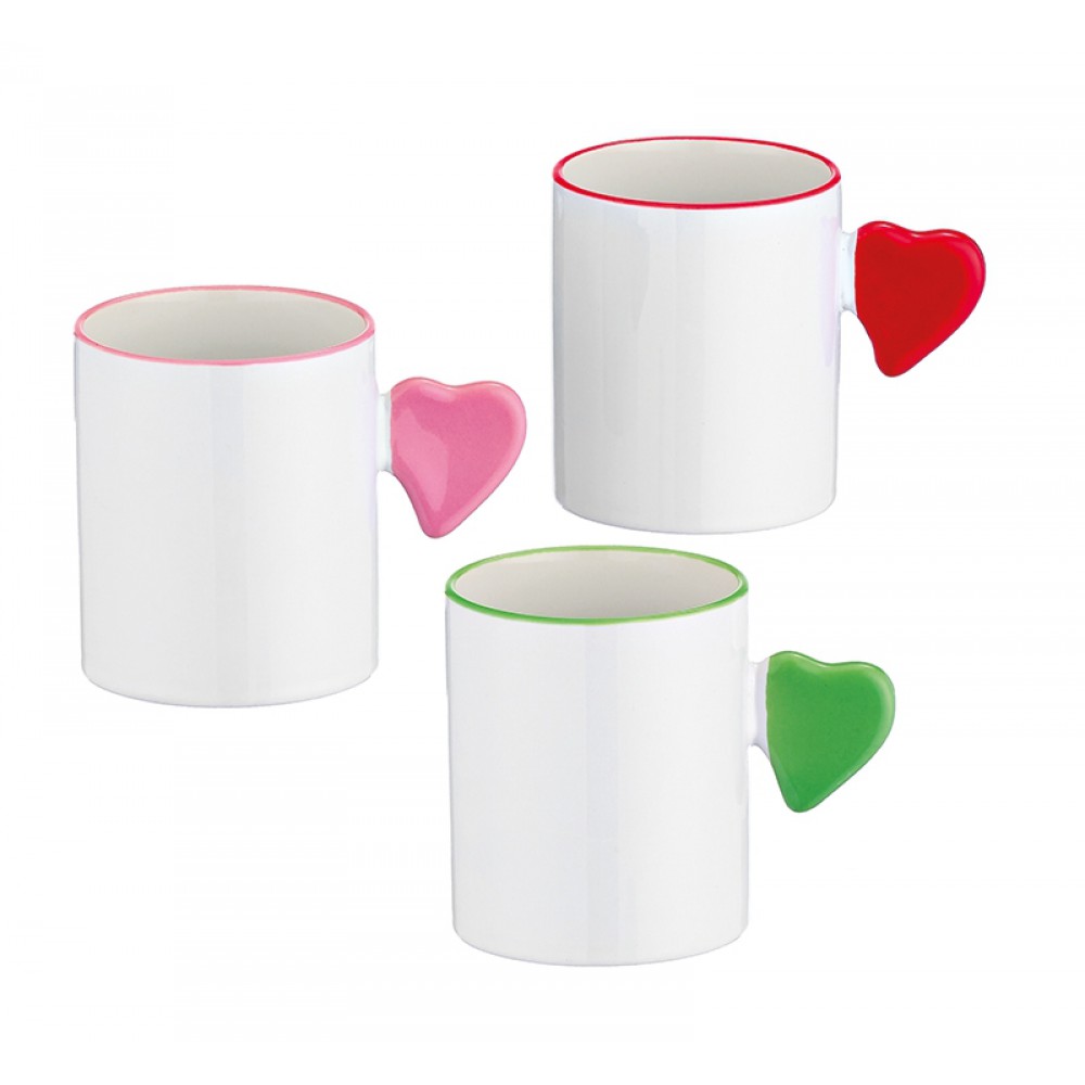 ΚΟΥΠΑ ΠΟΡΣΕΛΑΝΙΝΗ ΛΕΥΚΗ ΜΕ ΧΕΡΟΥΛΙ ΚΑΡΔΙΑ 3 ΧΡΩΜΑΤΩΝ Φ8x9.5cm 