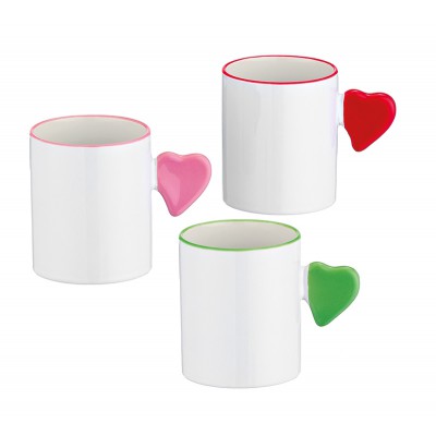 ΚΟΥΠΑ ΠΟΡΣΕΛΑΝΙΝΗ ΛΕΥΚΗ ΜΕ ΧΕΡΟΥΛΙ ΚΑΡΔΙΑ 3 ΧΡΩΜΑΤΩΝ Φ8x9.5cm