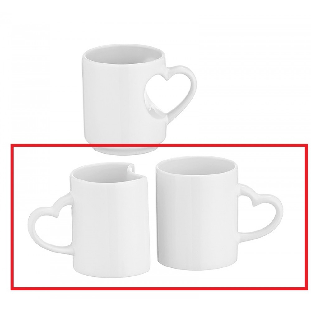 ΚΟΥΠΕΣ ΠΟΡΣΕΛΑΝΙΝΕΣ ΛΕΥΚΕΣ ΣΕΤ 2 ΤΕΜ. ΜΕ ΧΕΡΟΥΛΙ ΚΑΡΔΙΑ Φ8x9.5cm 