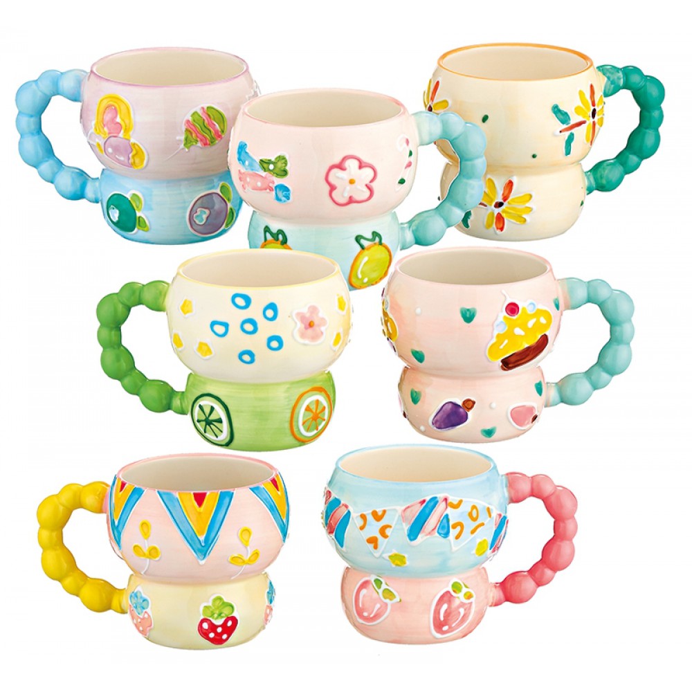 ΚΟΥΠΑ ΠΟΡΣΕΛΑΝΙΝΗ ΠΟΛΥΧΡΩΜΗ ΖΩΓΡΑΦΙΣΜΕΝΗ ΣΤΟ ΧΕΡΙ 7 ΣΧΕΔΙΩΝ Φ8.5x9.5cm 