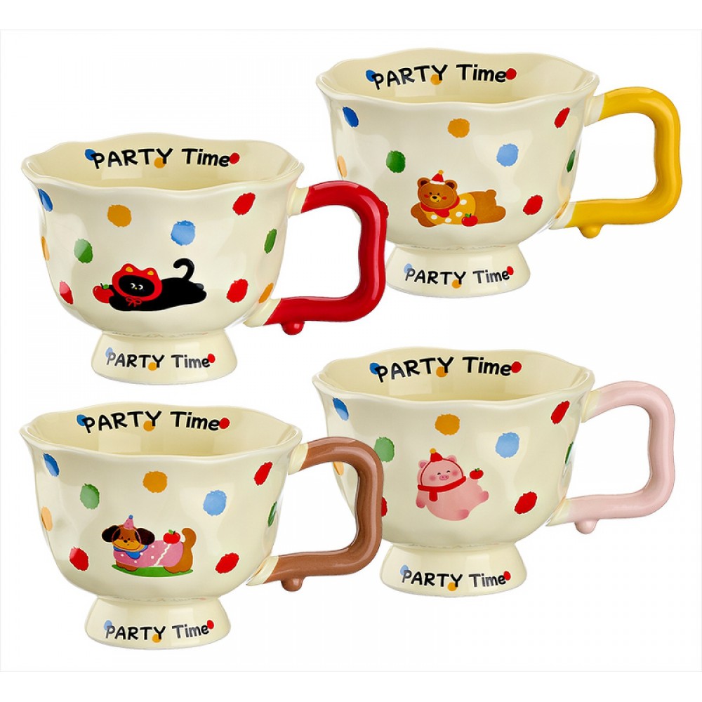 ΚΟΥΠΑ ΠΟΡΣΕΛΑΝΙΝΗ ΠΟΥΑ ''PARTY TIME'' 4 ΣΧΕΔΙΩΝ Φ11x9cm 