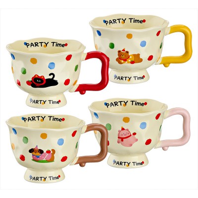 ΚΟΥΠΑ ΠΟΡΣΕΛΑΝΙΝΗ ΠΟΥΑ ''PARTY TIME'' 4 ΣΧΕΔΙΩΝ Φ11x9cm