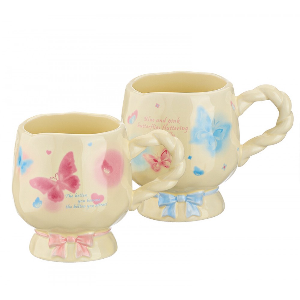 ΚΟΥΠΑ ΠΟΡΣΕΛΑΝΙΝΗ ΜΕ ΠΕΤΑΛΟΥΔΕΣ ΣΕ 2 ΧΡΩΜΑΤΑ Φ7.5x10.5cm 