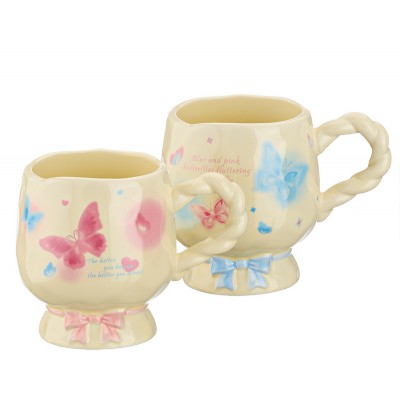 ΚΟΥΠΑ ΠΟΡΣΕΛΑΝΙΝΗ ΜΕ ΠΕΤΑΛΟΥΔΕΣ ΣΕ 2 ΧΡΩΜΑΤΑ Φ7.5x10.5cm