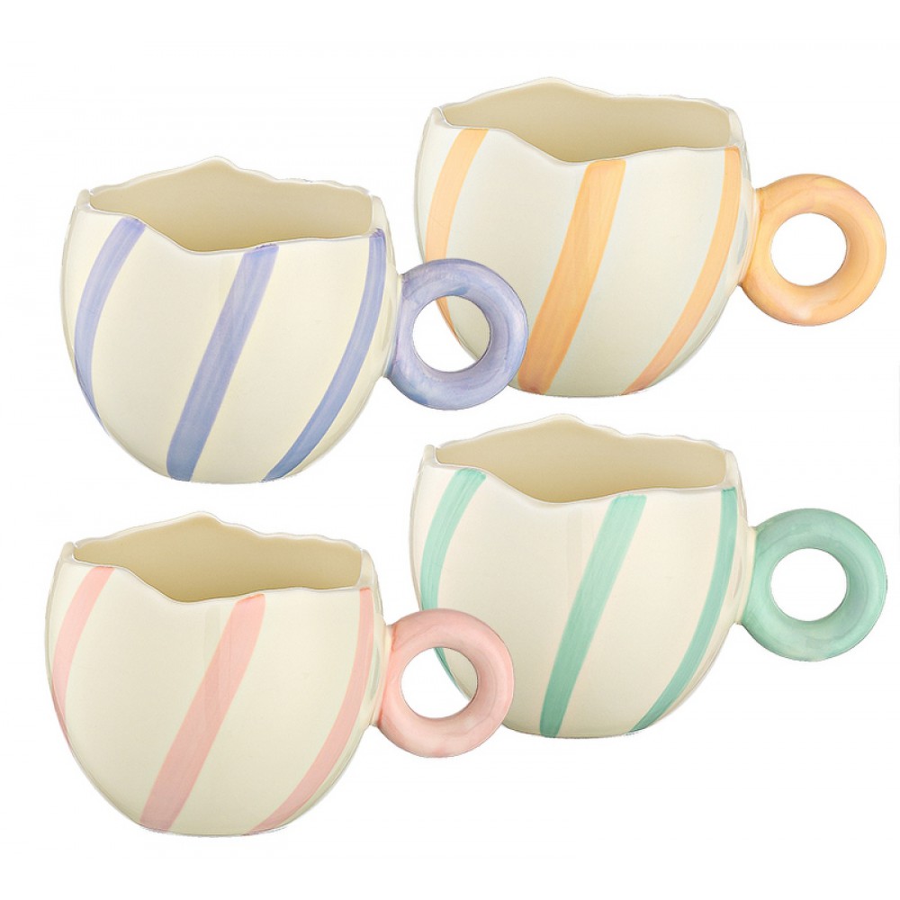 ΚΟΥΠΑ ΠΟΡΣΕΛΑΝΙΝΗ ΣΤΥΛ ΣΠΑΣΜΕΝΟΥ ΑΥΓΟΥ ΡΙΓΕ 4 ΧΡΩΜΑΤΩΝ Φ8.5x8cm 