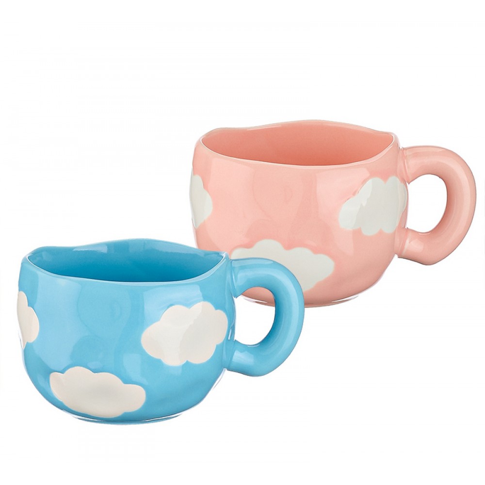 ΚΟΥΠΑ ΠΟΡΣΕΛΑΝΙΝΗ ΜΕ ΣΥΝΝΕΦΑ ΣΕ ΡΟΖ ΚΑΙ ΣΙΕΛ ΧΡΩΜΑ Φ9x7cm 