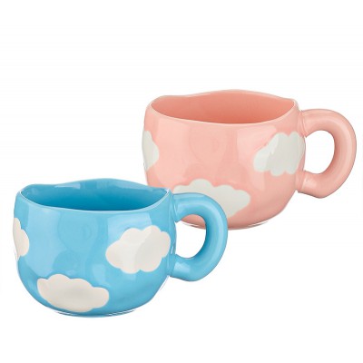 ΚΟΥΠΑ ΠΟΡΣΕΛΑΝΙΝΗ ΜΕ ΣΥΝΝΕΦΑ ΣΕ ΡΟΖ ΚΑΙ ΣΙΕΛ ΧΡΩΜΑ Φ9x7cm