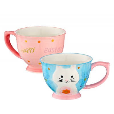 ΚΟΥΠΑ ΠΟΡΣΕΛΑΝΙΝΗ ΜΕ ΛΑΓΟΥΔΑΚΙ ''HAPPY EASTER'' 2 ΧΡΩΜΑΤΩΝ Φ11.5x9cm