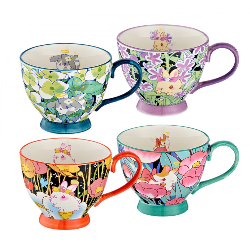 ΚΟΥΠΑ ΠΟΡΣΕΛΑΝΙΝΗ ΜΕ ΛΟΥΛΟΥΔΙΑ 4 ΣΧΕΔΙΩΝ Φ11x9cm 