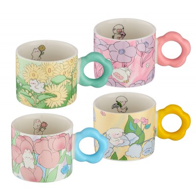 ΚΟΥΠΑ ΠΟΡΣΕΛΑΝΙΝΗ ΜΕ ΛΟΥΛΟΥΔΙΑ 4 ΣΧΕΔΙΩΝ Φ8x7cm