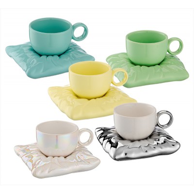 ΣΕΤ ΚΟΥΠΑ ΠΟΡΣΕΛΑΝΙΝΗ ΜΕ ΠΙΑΤΑΚΙ ΜΑΞΙΛΑΡΙ ΣΕ 5 ΧΡΩΜΑΤΑ Φ8.5x7cm 15x15cm